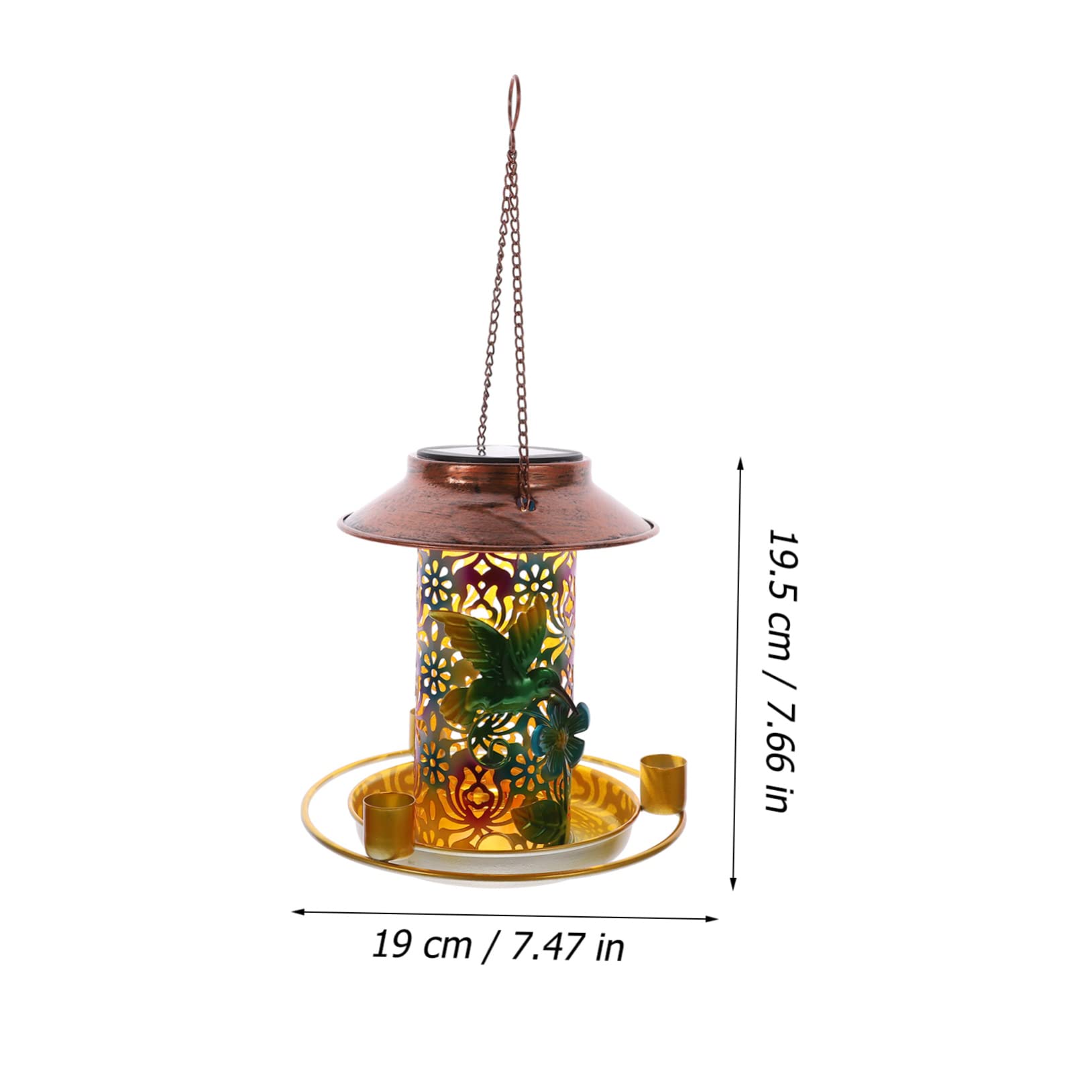 Abaodam Mangiatoia per Uccelli Selvatici in Alimentata Energia Solare Vassoio per Cibo Decorazione da Giardino Luce Solare LED che Si Accende Automaticamente di Notte