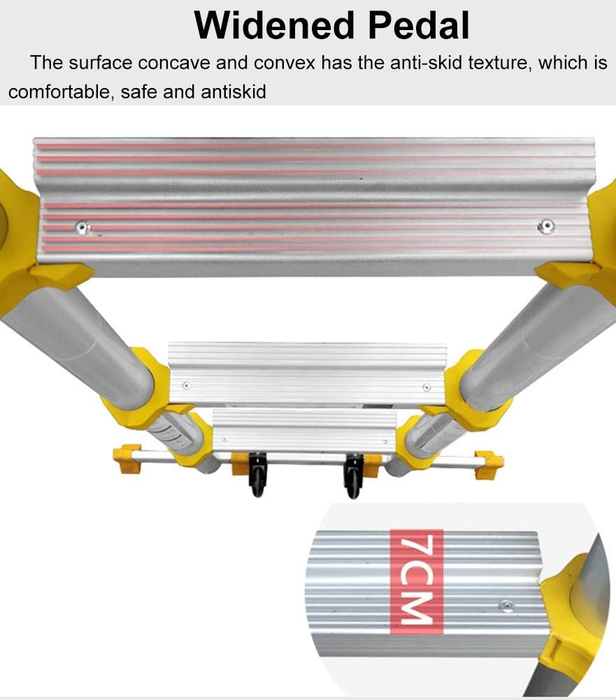 Portable Extension Ladder Telescopic Ladder Telescoping Ladder, Aluminum Telescopic Extension Extendable Ladder, Multi-Purpose Compact Ladder for Household Daily or Hobbies