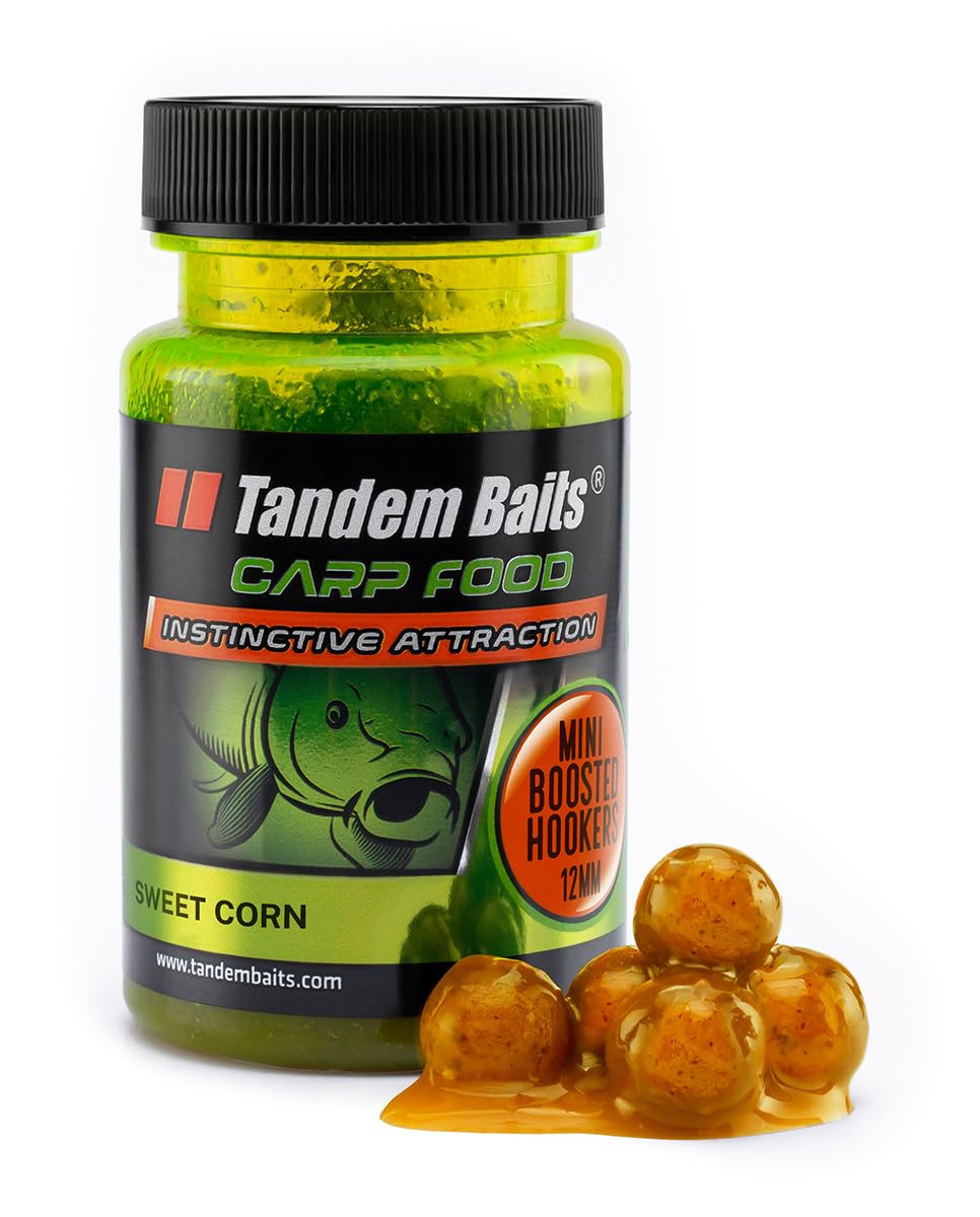 Tandem Baits Carp Hook Baits | Mini Boosted Hookers Sugar Corn | 12 mm | 50 g | Pack of 50