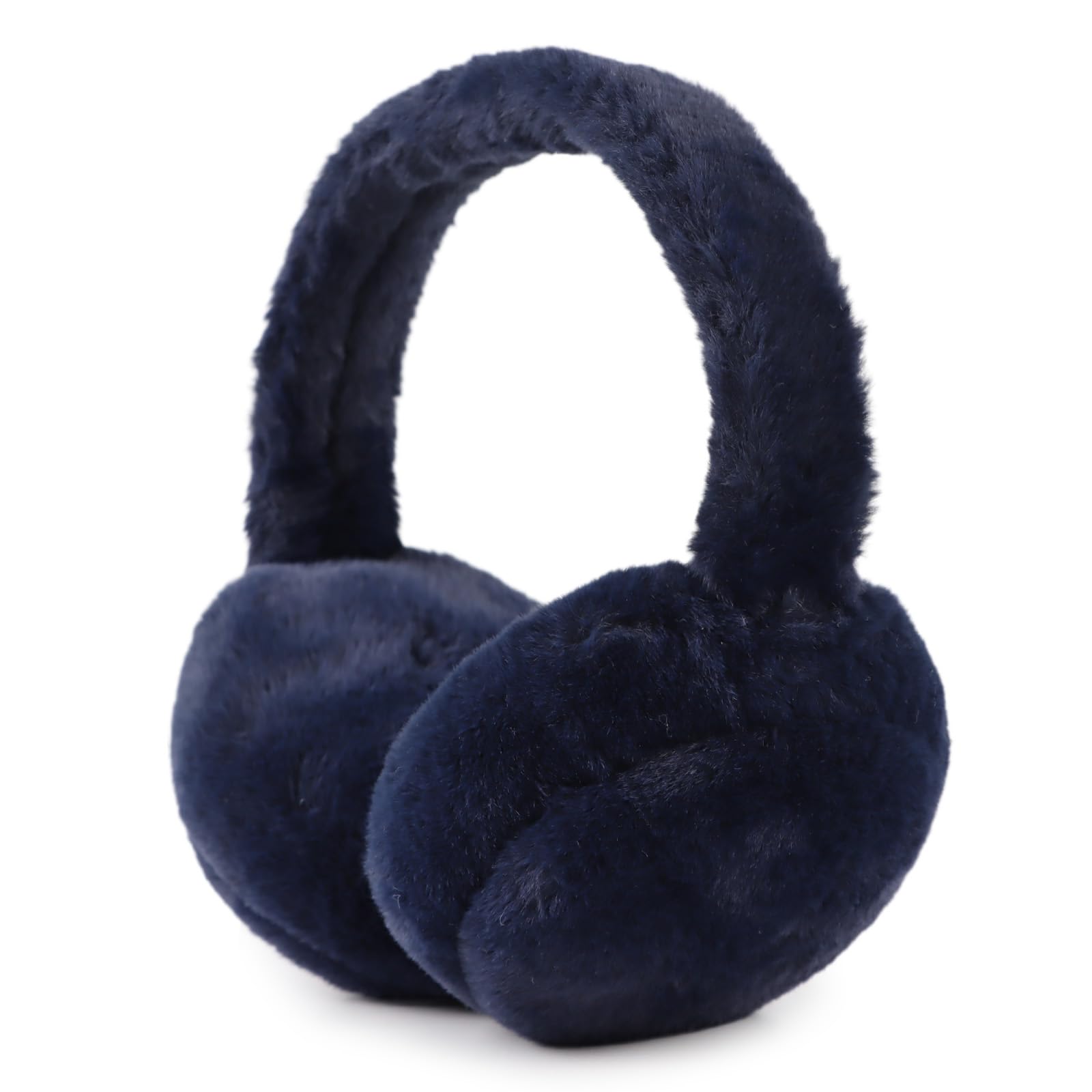 Fluffy Ear Muff for Women Plush Foldable Earmuffs Kids Winter Earmuffs Girls Boys Cold Weather Ear Warmer (Navy)-image-24