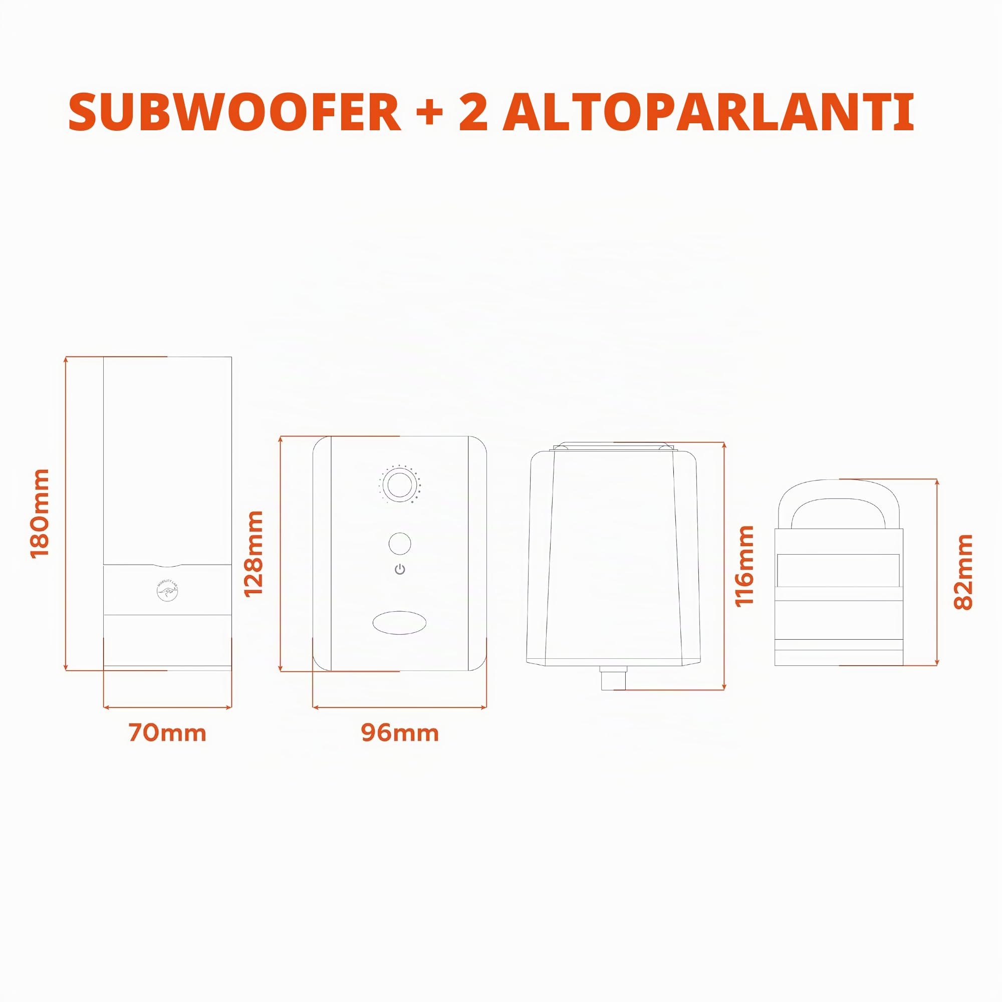Mobility Lab – ML314006 – Altoparlante PC 2.1 Multimedia – Suono Ricco, Bassi potenti, Pulsante Volume integrato, Connessione cablata USB e Jack – Compatibilità macOS e Windows – Nero