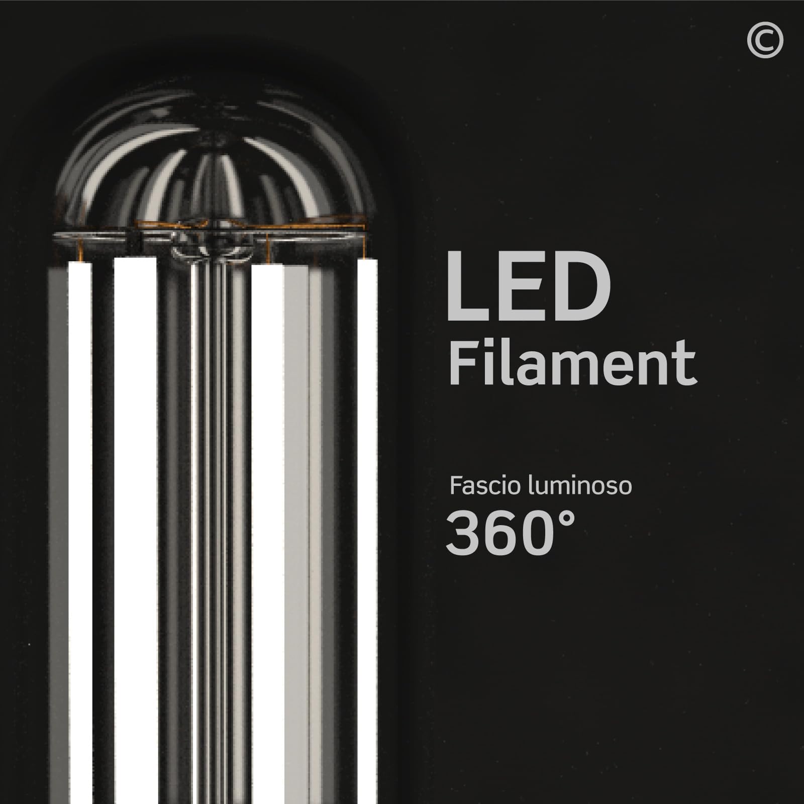 Eurocali Lampada LED E40 38W Tubolare 7500 lumen Filamento Bianco Naturale 4000K - Sostituzione Alogenuri Metallici - Alta Efficienza 197 lm/W - Impermeabile IP65 - diffusore in vetro trasparente