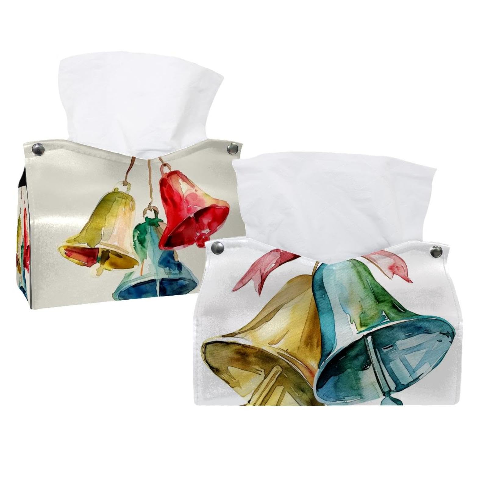 Boîte à mouchoirs contre le désordre et lot de 2 cloches de Noël pour embellir vos tables