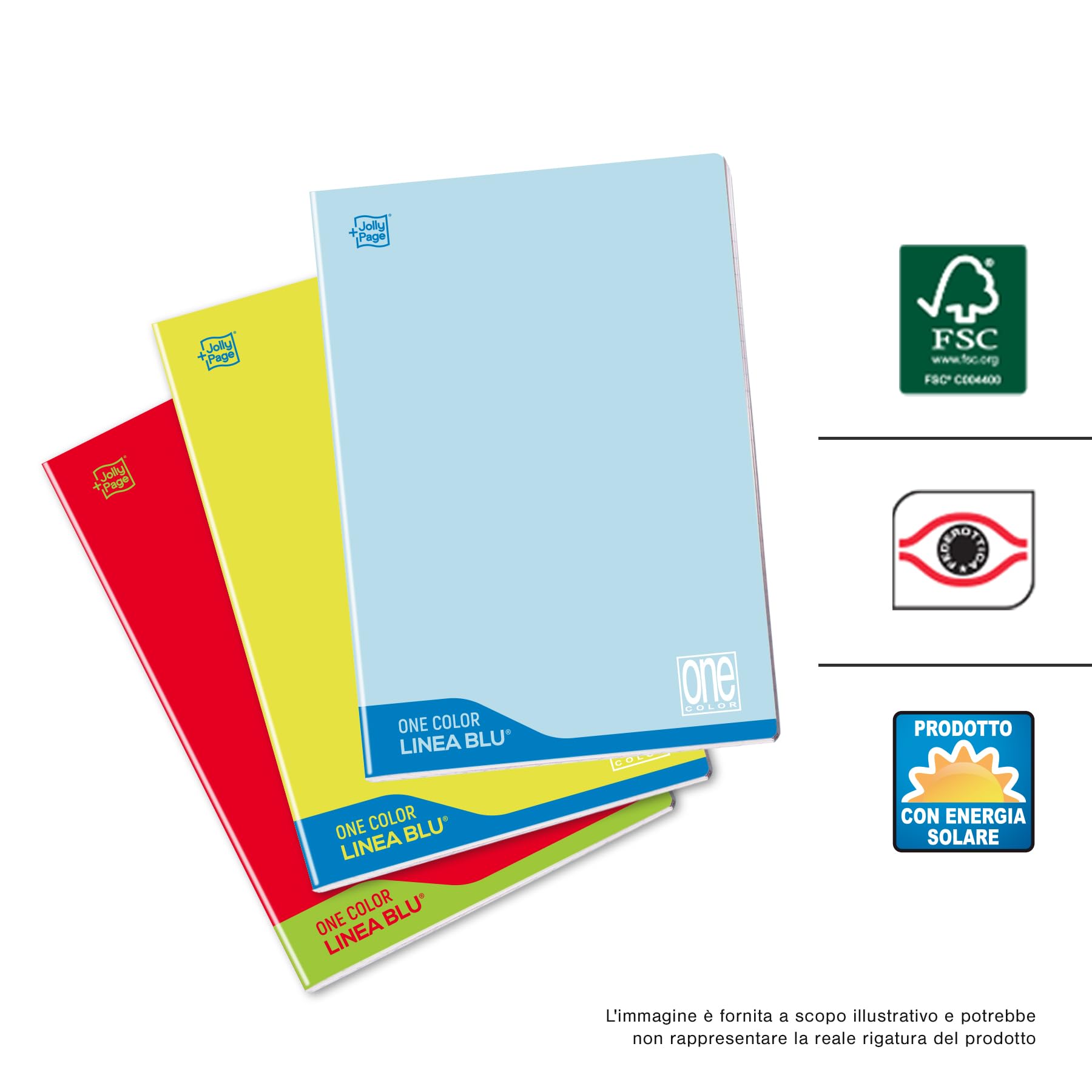 Blasetti 6 Maxi quaderni didattici One Color carta 100gr 72 facciate Jolly Page per disgrafia quadretti 0Q