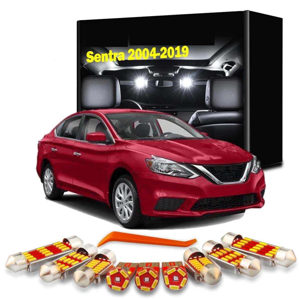 Kit de Luces LED Interiores para Lectura, mapas, Techo y matrícula, para Sentra 2004-2017 2018 2019. Accesorios para automóvil.