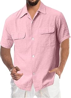 Camisa de manga corta para hombre de color sólido