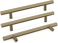 Vista 25 de Goldenwarm Tiradores de cajón de latón cepillado manijas de gabinete de oro - BSS-64-10