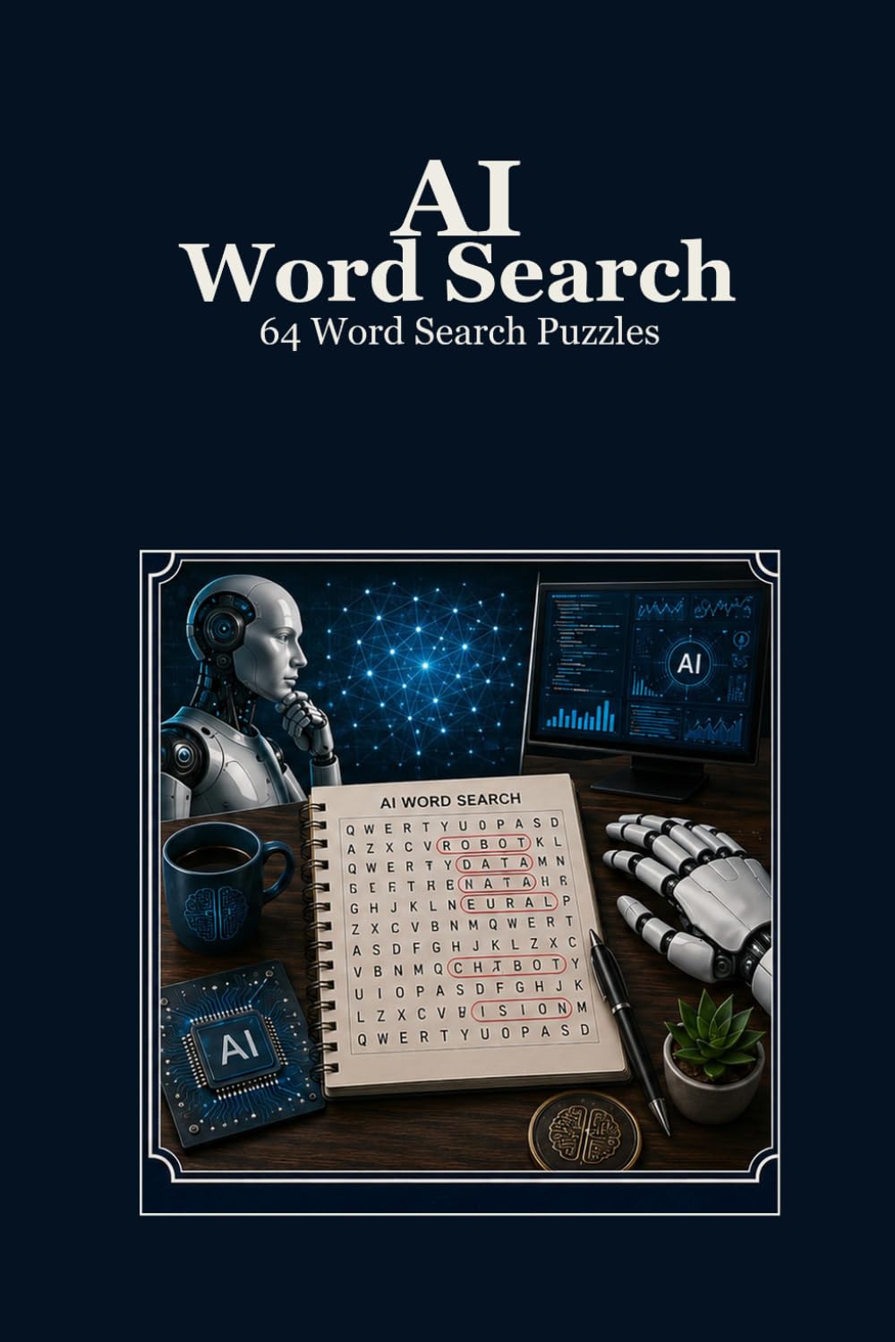 AI Word Search 64 Word Search Puzzles: |6x9 Inches, 128 Pages | 64 word search Puzzles | Solutions Included|