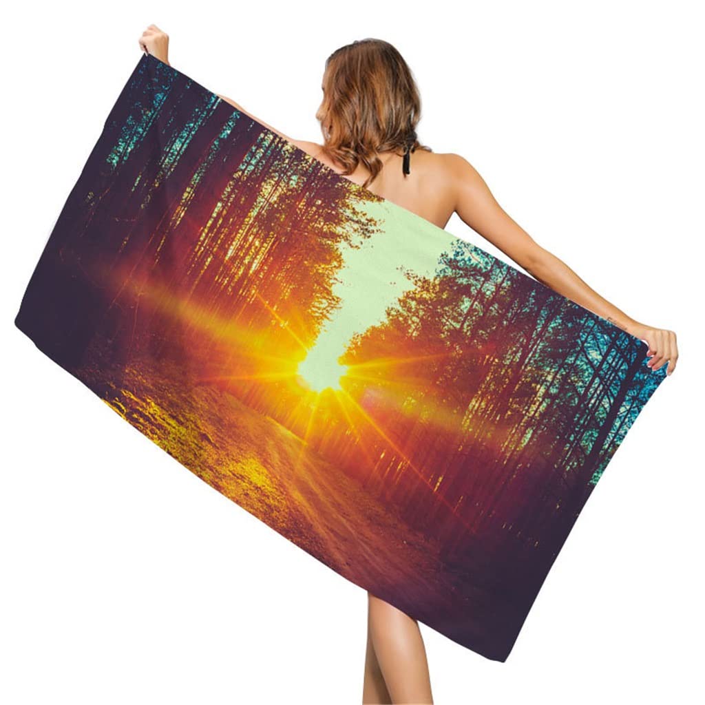Serviette de plage grande taille TILEZE 2pc tapis de gymnastique et drap de yoga sport