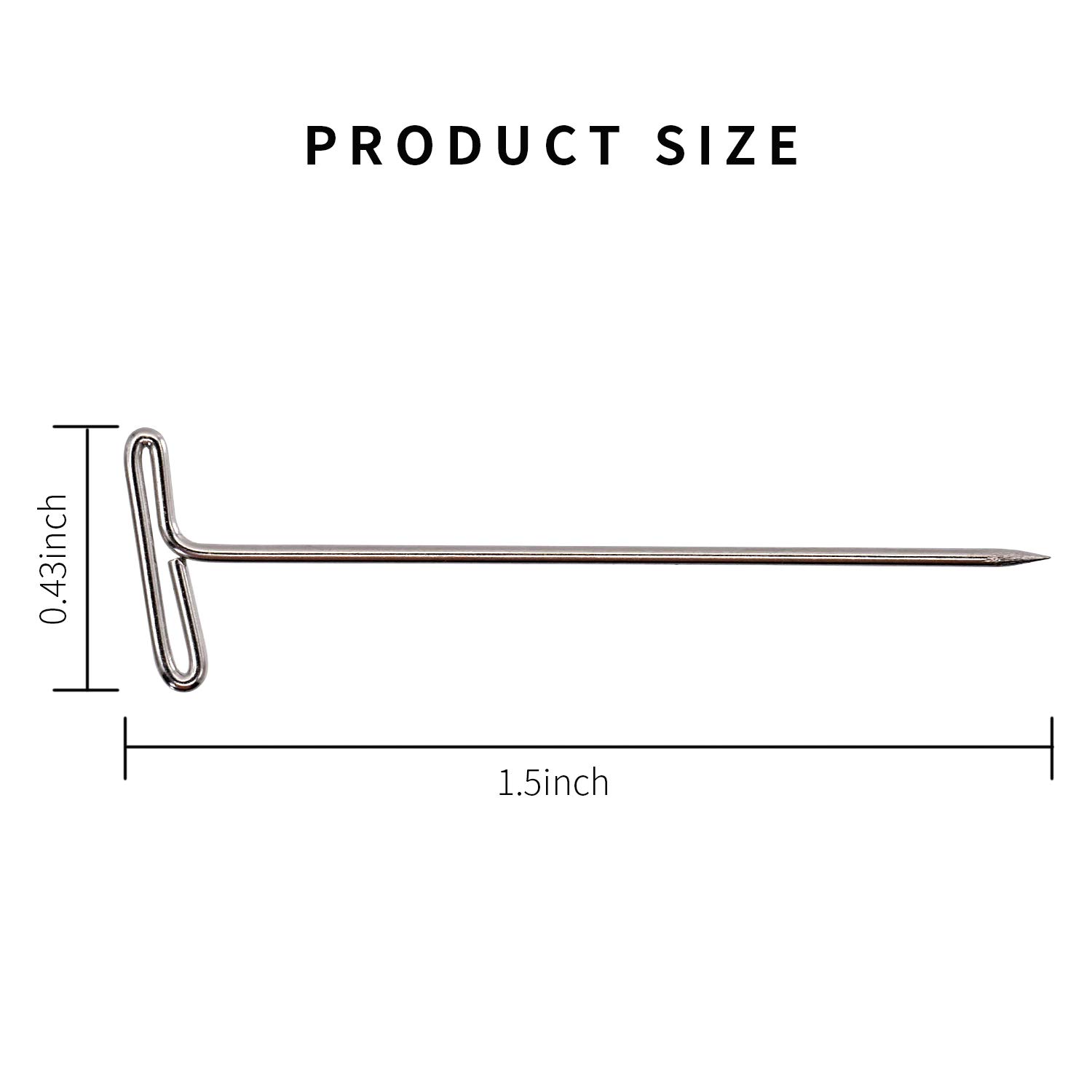 EDOBLUE Gem 1.5-Inch T-Pins - Steel T-pins for Blocking Knitting - 100 per Box (87T)