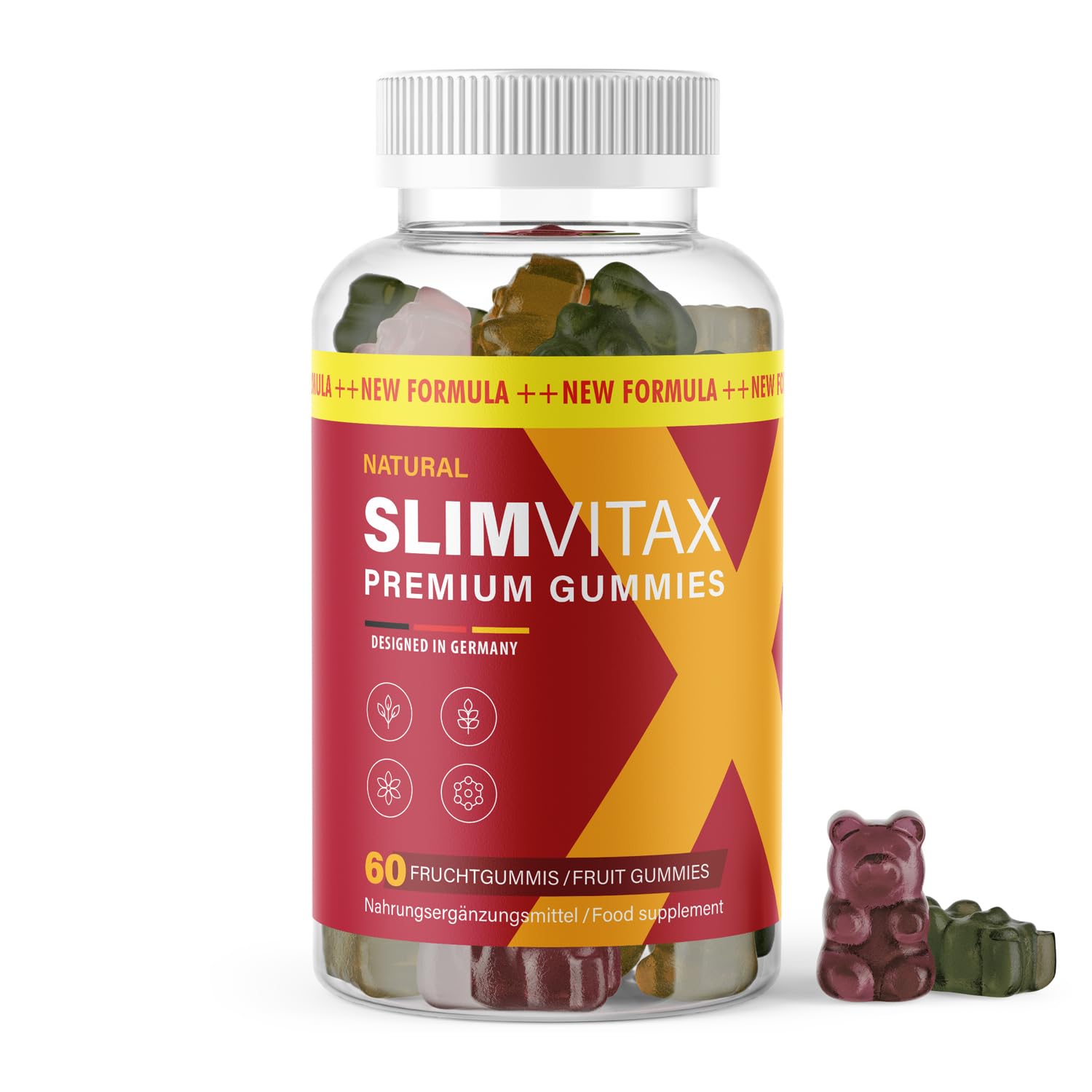 Slimvitax Premium Gummies | mit L-Arginin und Grüntee | in großer Maxi-Dose | 60 Gummies Inhalt