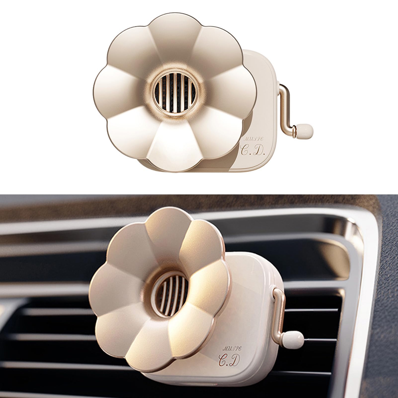 PIWINE Audiochemical Locomotiva Aroma Outlet Compresse Profumo, Forniture per auto, Decorazione per aromaterapia auto, Bella decorazione per auto, Profumo per uscita aria condizionata auto, bianco