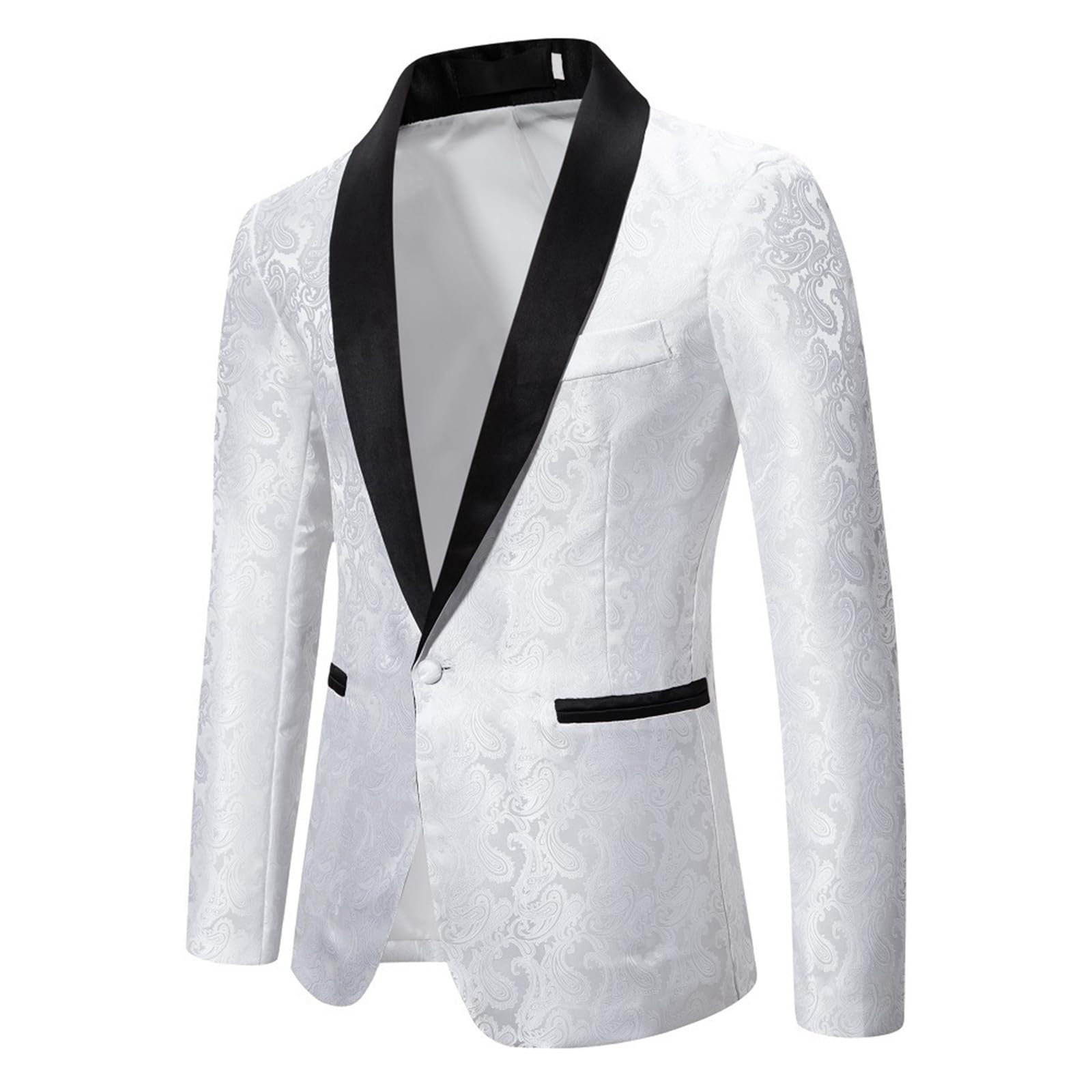 Blazer Homme à Sequins Dorés Charme Un Bouton Casual Fit Costume Manteau à Manche Longue Elegante Costume Veste Revers Slim Fit Top