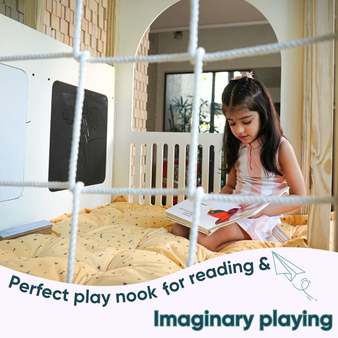 Curious Cub Playloft 8 in 1 Jungle Gym for Kids Indoor | Slide for Kids, Ladder, Drawing Board, Monkey Bars |Rock Climbing at Home|Fun Activity for Ages 2-15 Yrs|Home Play Set for Toddler - Image 3 thumbnail