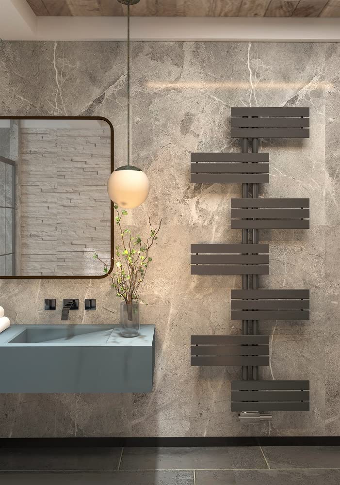 MC Heat Grzejnik łazienkowy 600 x 1400 mm – biały – z przesuniętym przyłączem środkowym – elegancki grzejnik panelowy