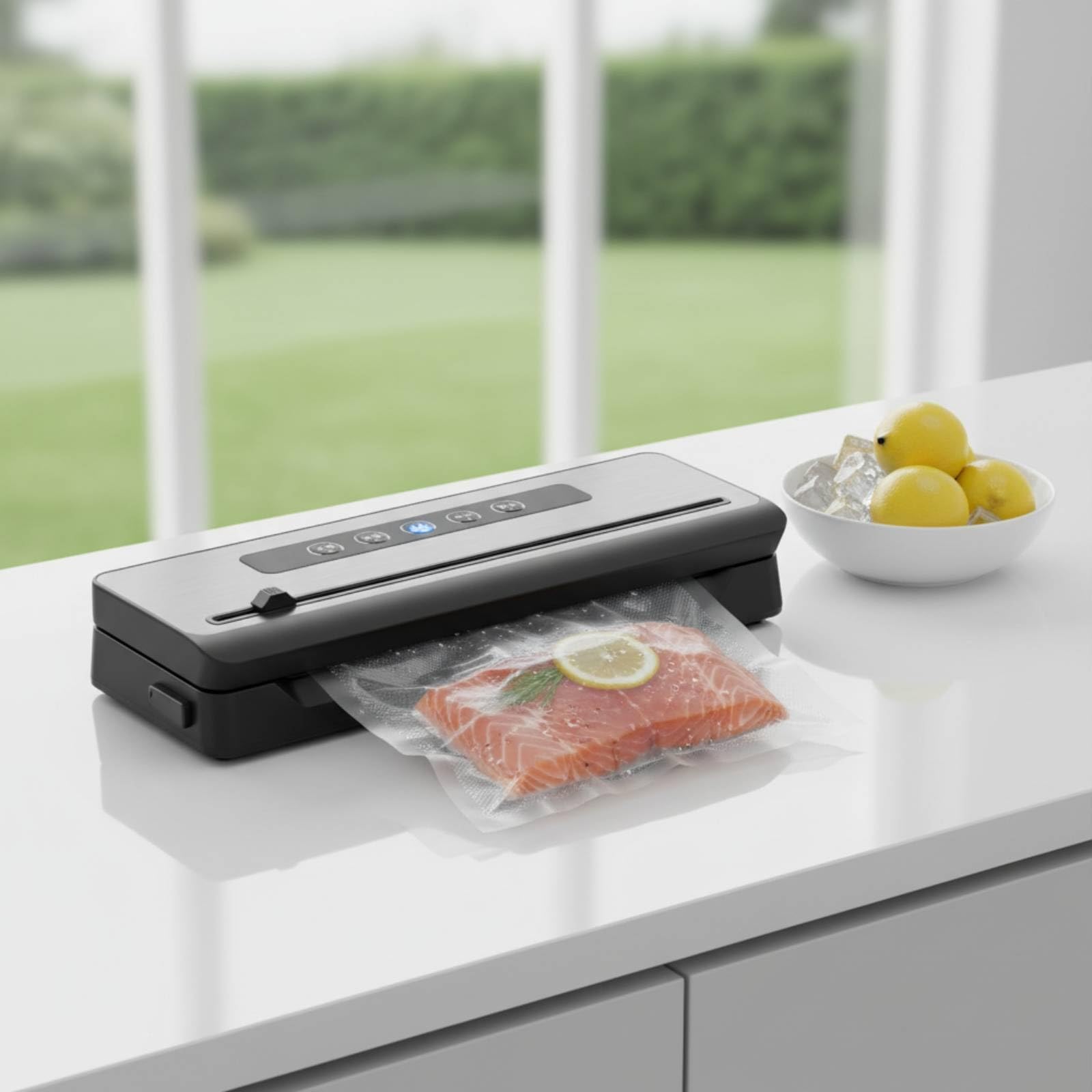 predolo Sellador al Vacío Automático Selladora Envasadora Conservadora Empaquetadora Apto para Alimentos Secos y con Humedad Manejo Sencillo Sellado Ajustado