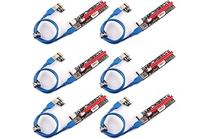 ubit 6-Pack PCI-E Riser Express Cable 16X to 1X with LED: The...