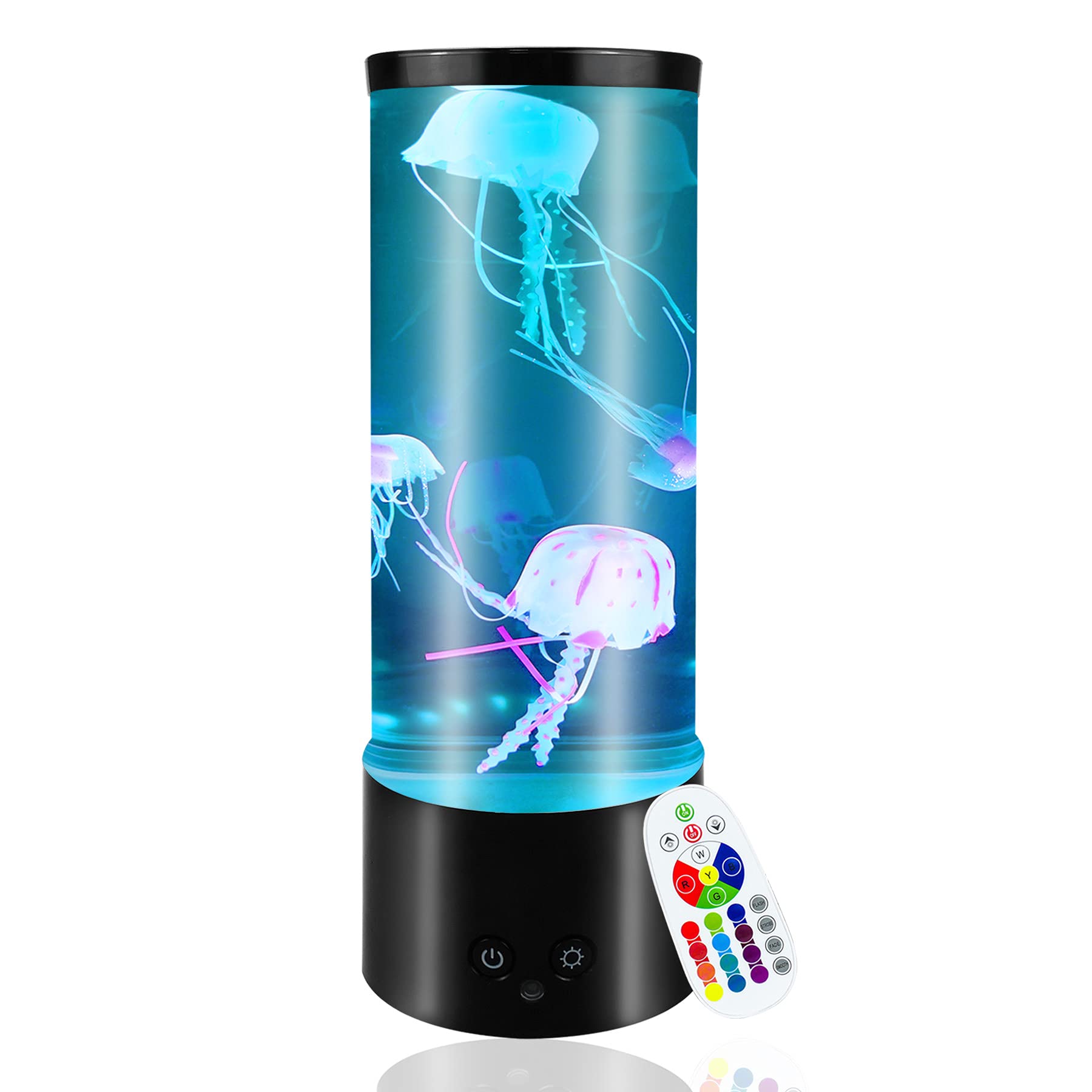 Jellyfish Lava Lamp LED Fantasy 20 Color Changing Night Light with 4 Jellyfish Electric Mood Light Decoration for Home Office Gift for Men Women Kids