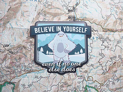Miniatura 2 de Believe in Yourself Yeti Sticker - Cute Sasquatch Believe Decal for Hydroflask or Laptop. Funny Vinyl Monster Bumper Sticker