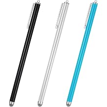 JIEYAO 3PCS Touch Panel Stylus Pens, Universal Stylus Pens, High Sensitivity Touch Screen Pen, Large Stylus Pen for Cell Phone Tablet Black+Silver+Blue