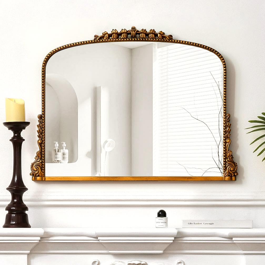 Amazon.com: SHYFOY Antique Dark-Gold Mirrors for Wall Decor