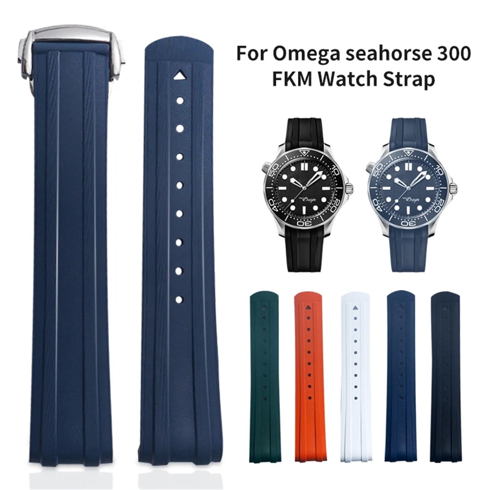Watch_Band Pasek z gumy fluoroelastomerowej, wielokolorowe opcje Watch_Band