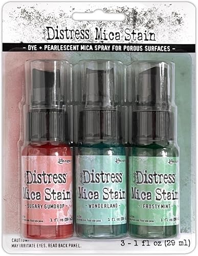 Miniatura 3 de Tim Holtz 2023 - Juego de manchas de mica navideñas #5 y #6 y Holiday Sparkle Set, edición limitada, paquete de 3 artículos