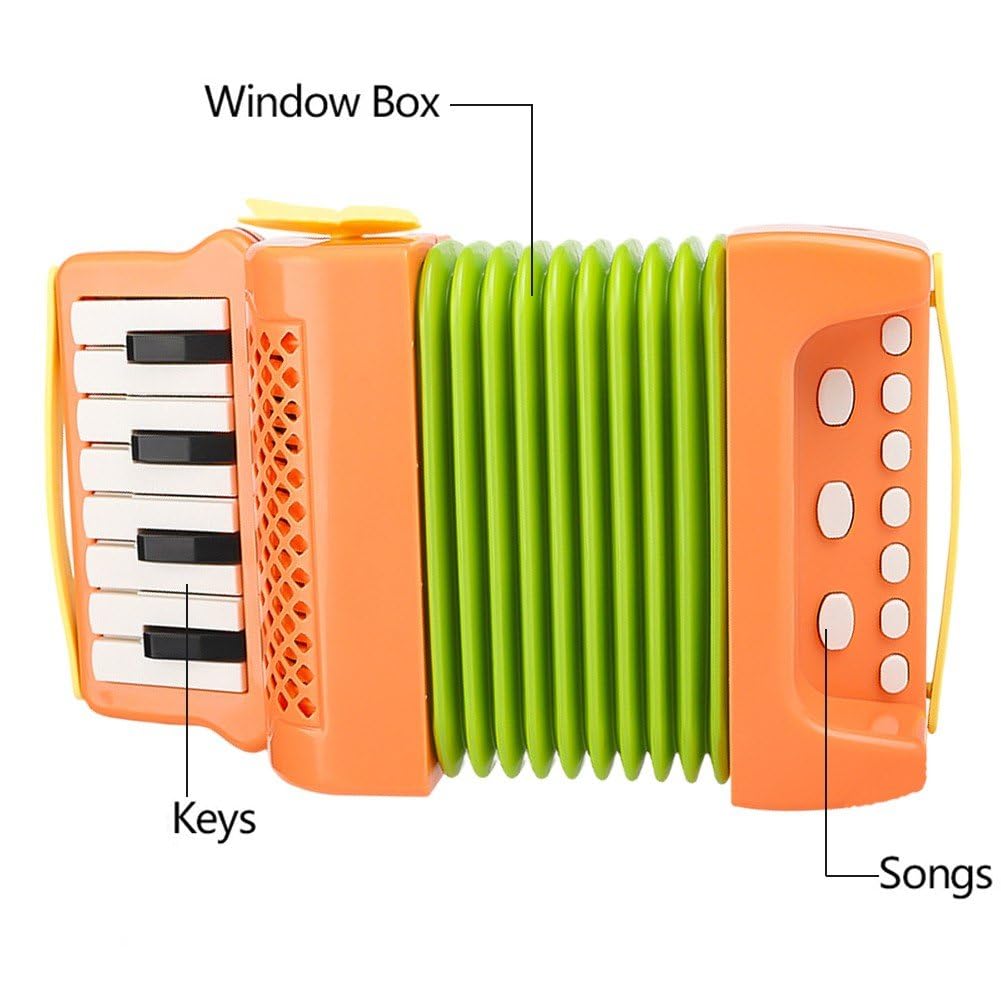 Acordeón De Botones para Niños 8 Acordeón Bajo Pequeño Acordeón De Juguete Instrumento Musical Educativo para Principiantes Niños En Edad Preescolar