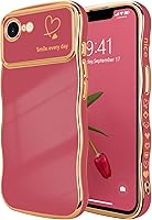 Vista 130 de LCHULLE Funda para iPhone Air para mujeres y niñas, lindo marco ondulado con forma rizada con patrón de corazón de amor, cubierta de protección