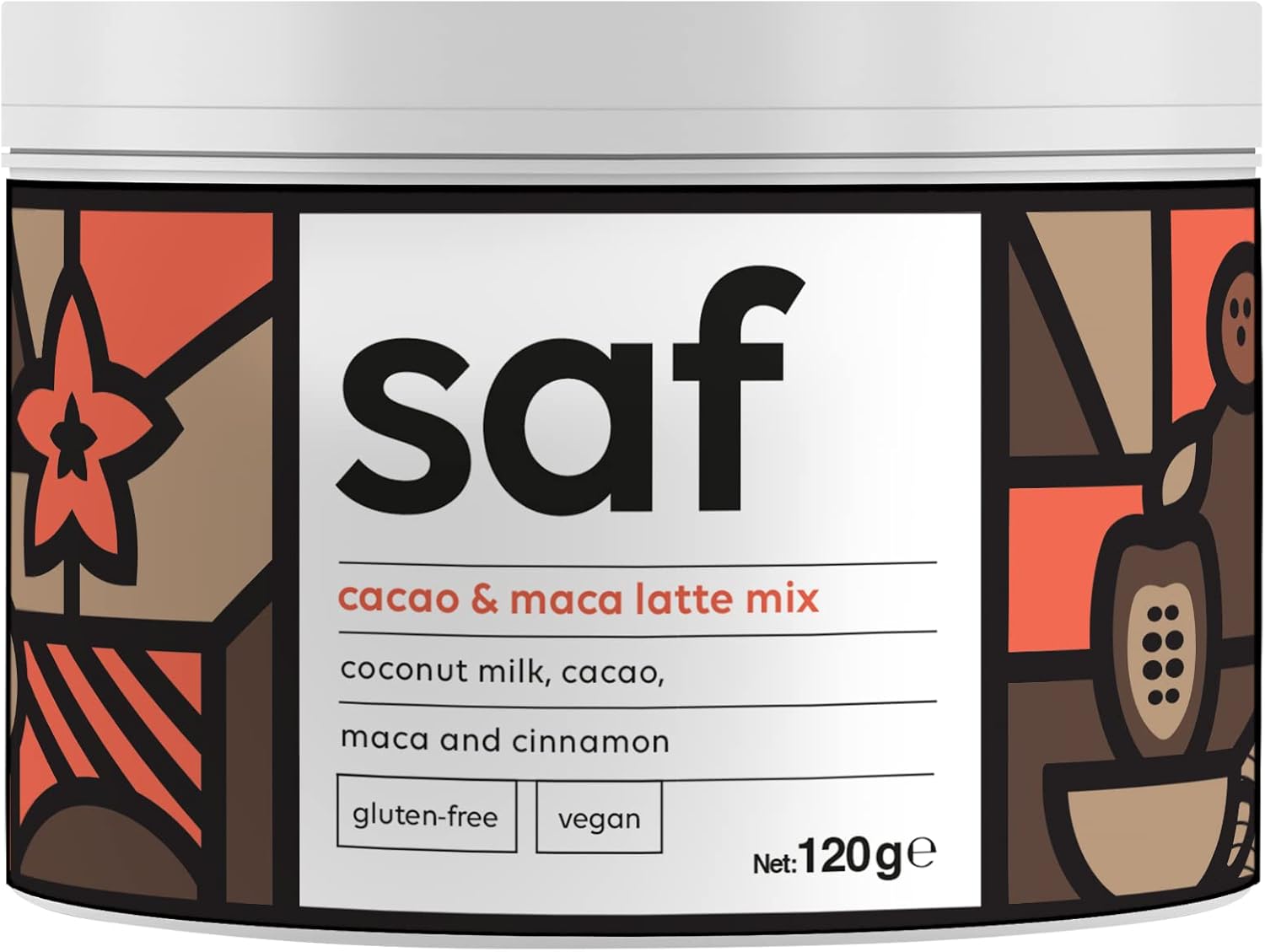saf Nutrition Maca & Cacao Latte Mix Raw & Natural Maca Powder 100