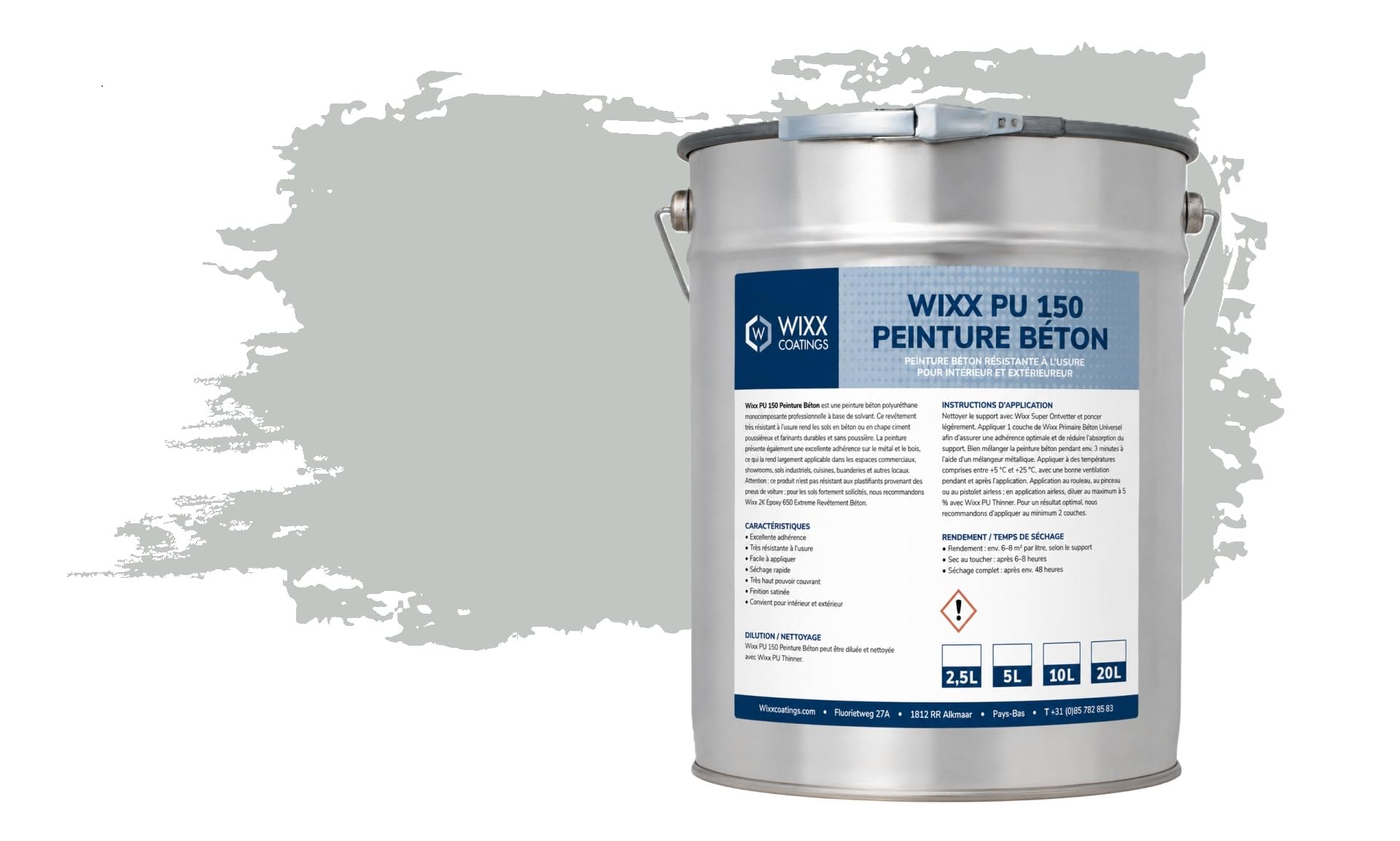 Wixx PU 150 Betonfarbe - RAL 7035 | Hellgrau - 10L