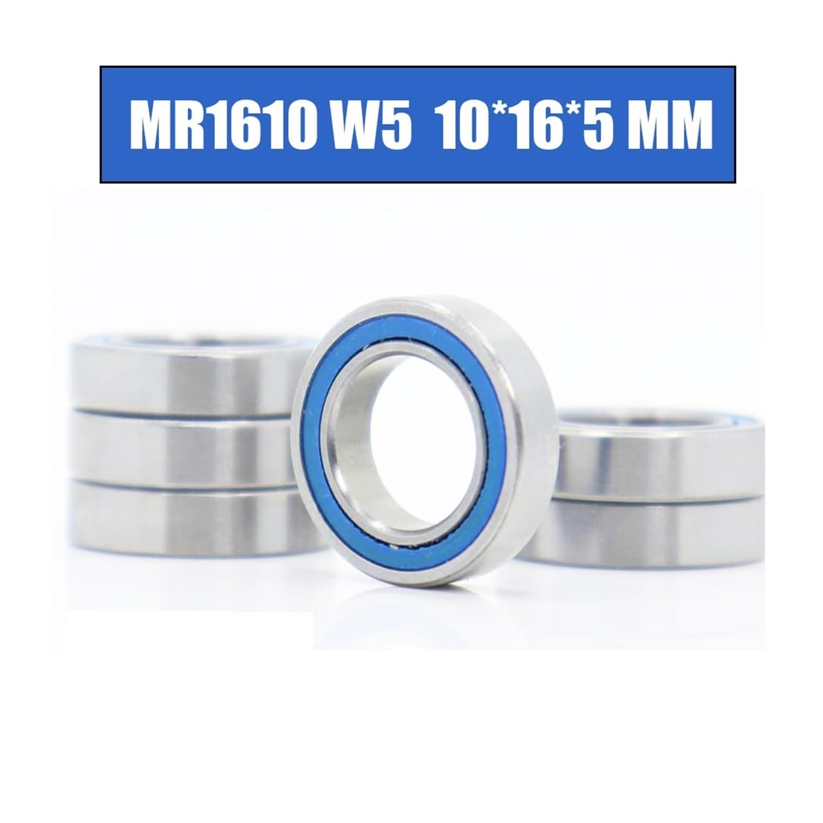 Aspectos, Rodamientos MR1610 W5 2RS sellados azules 10x16x5 mm, 6 piezas ABEC-3 MR1610-W5 RS rodamientos de bolas 6700-16-5 piezas aptas for Hobby RC Car Truck
