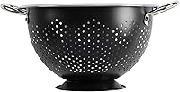 GoodCook Gourmet 5Qt Stainless Steel Colander with Handles & Elevated Foot - Bold Black Finish