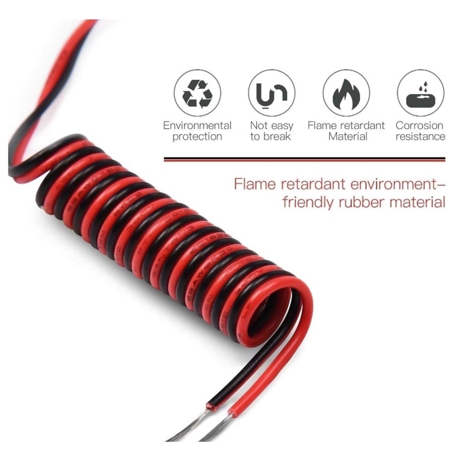 Przewód silikonowy Kabel zasilający DC12V 2-pinowy 5M ~ 100M 18 20 22 AWG | Przewód miedziany PVC do taśm świetlnych LED (5 m, 2 piny PCW 22awg)