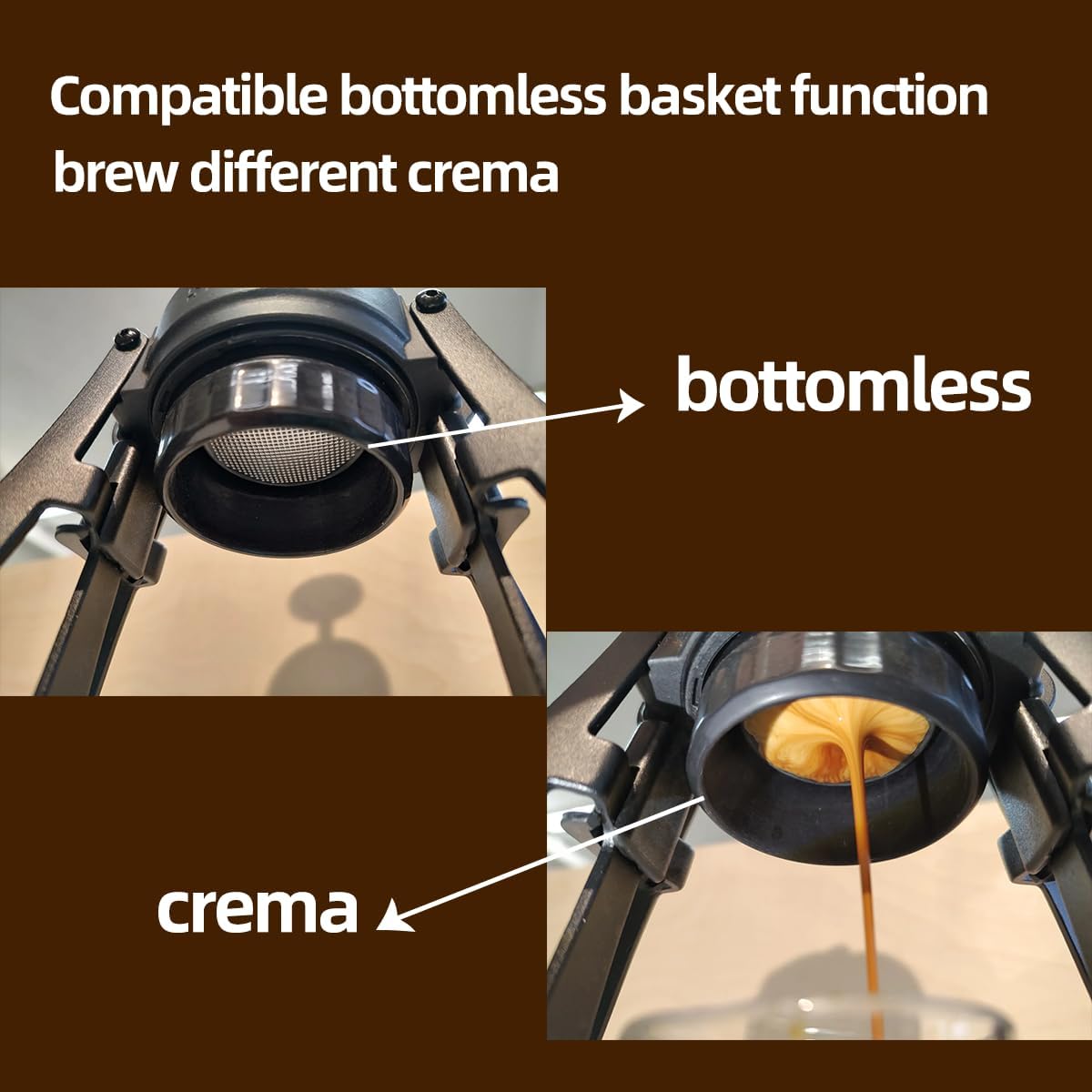 STARESSO Plus Portable Coffee Maker & 2PCS 53mm Bottomless Portafilter