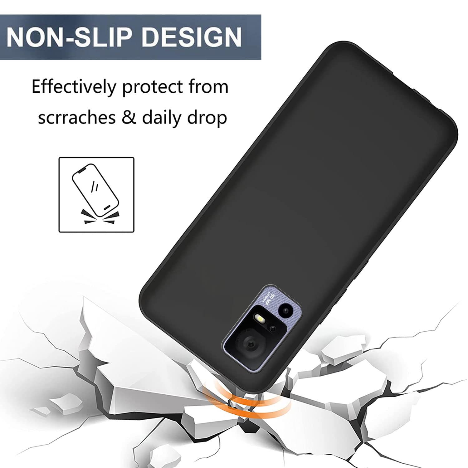 COVER CUSTODIA PELLICOLA VETRO TEMPERATO PER TCL 505