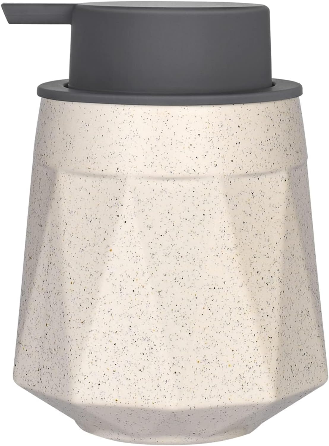 X spring Foaming Soap Dispenser, Foam Hand Soap Dispenser with Gray Removable Hand Pump, Refillable Ceramic Liquid Soap Dispenser, Rust-Resistant Soap Dispenser for Bathroom and Kitchen