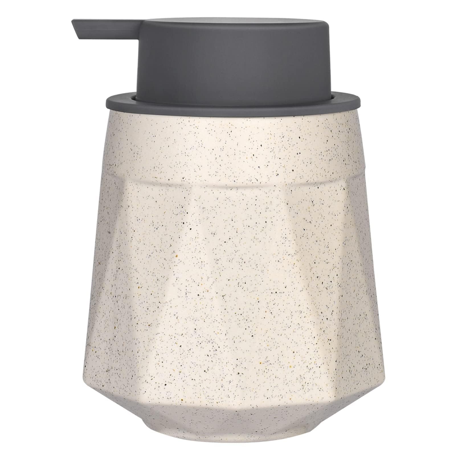 X spring Foaming Soap Dispenser, Foam Hand Soap Dispenser with Gray Removable Hand Pump, Refillable Ceramic Liquid Soap Dispenser, Rust-Resistant Soap Dispenser for Bathroom and Kitchen