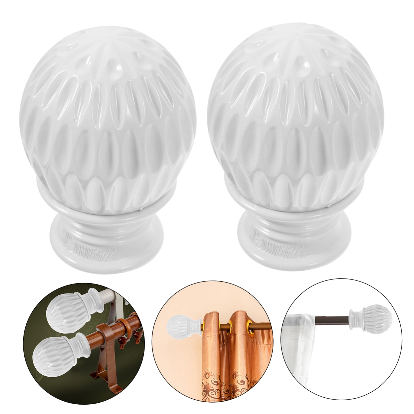 SOLUSTRE 2Pcs Honeycomb Curtain Rod Ends Elegant Decorative Head for Curtain Rods for Home Bedroom Easy to Install Unique Design for Warm Atmosphere