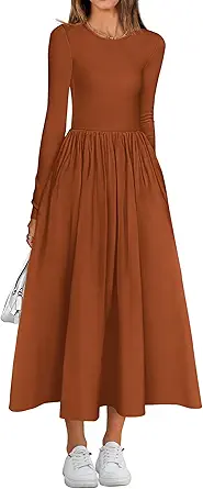 BTFBM Casual Long Sleeve Dresses Spring Dresses 2025 Wedding Guest Dress Midi Dress Flowy Bohemian Long Dress
