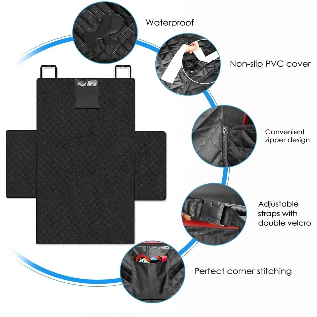 Telo Bagagliaio Cani Auto per MG ZS Hybrid+ Luxury (Seit 2024), Copertura Protezione Laterale Accessorio Baule Antiscivolo Tappetino per Animali