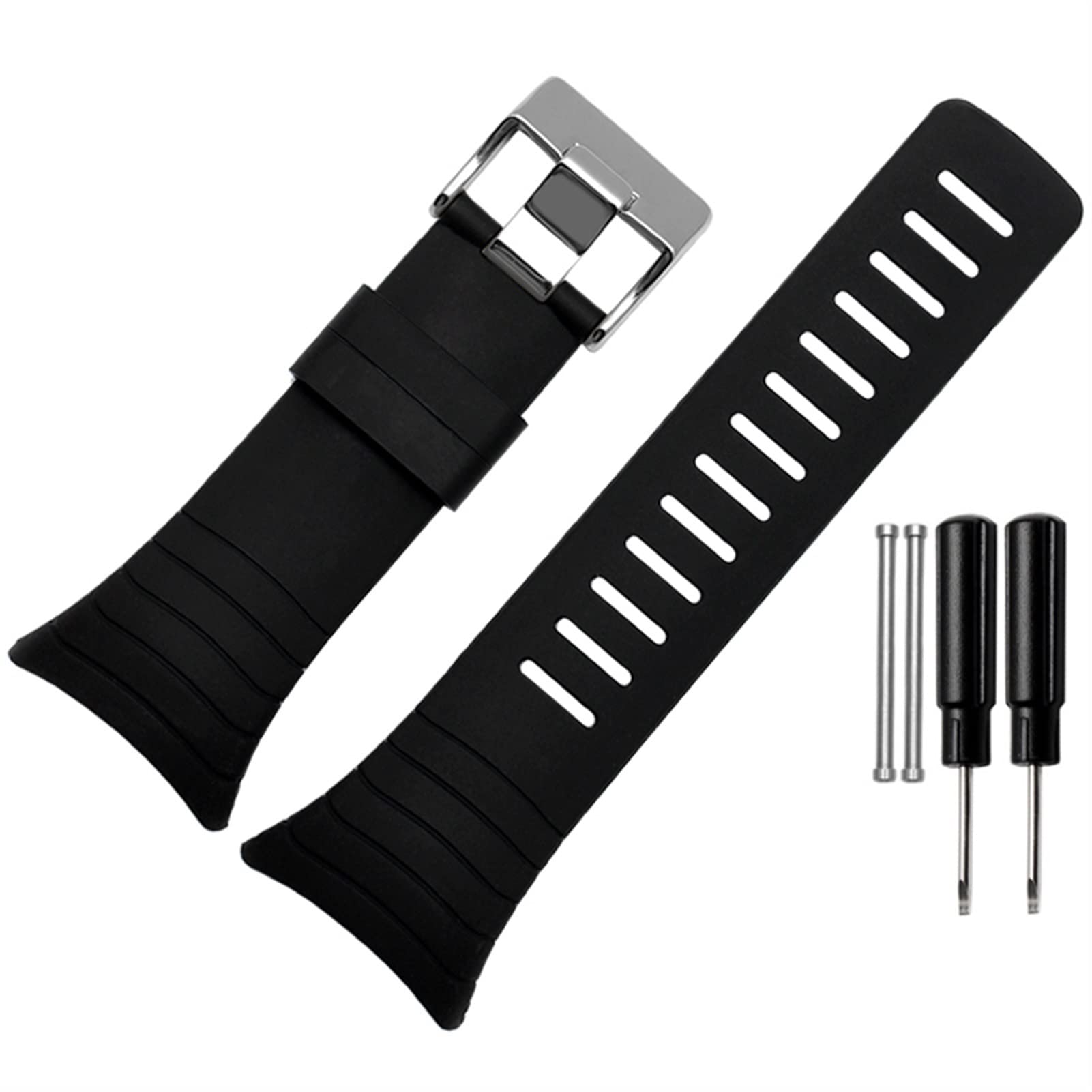 Inteligentny silikonowy pasek do zegarka SUUNTO CORE gumowy pasek na nadgarstek bransoletka 35 mm czarny pasek w zestawie śruby śrubokręt