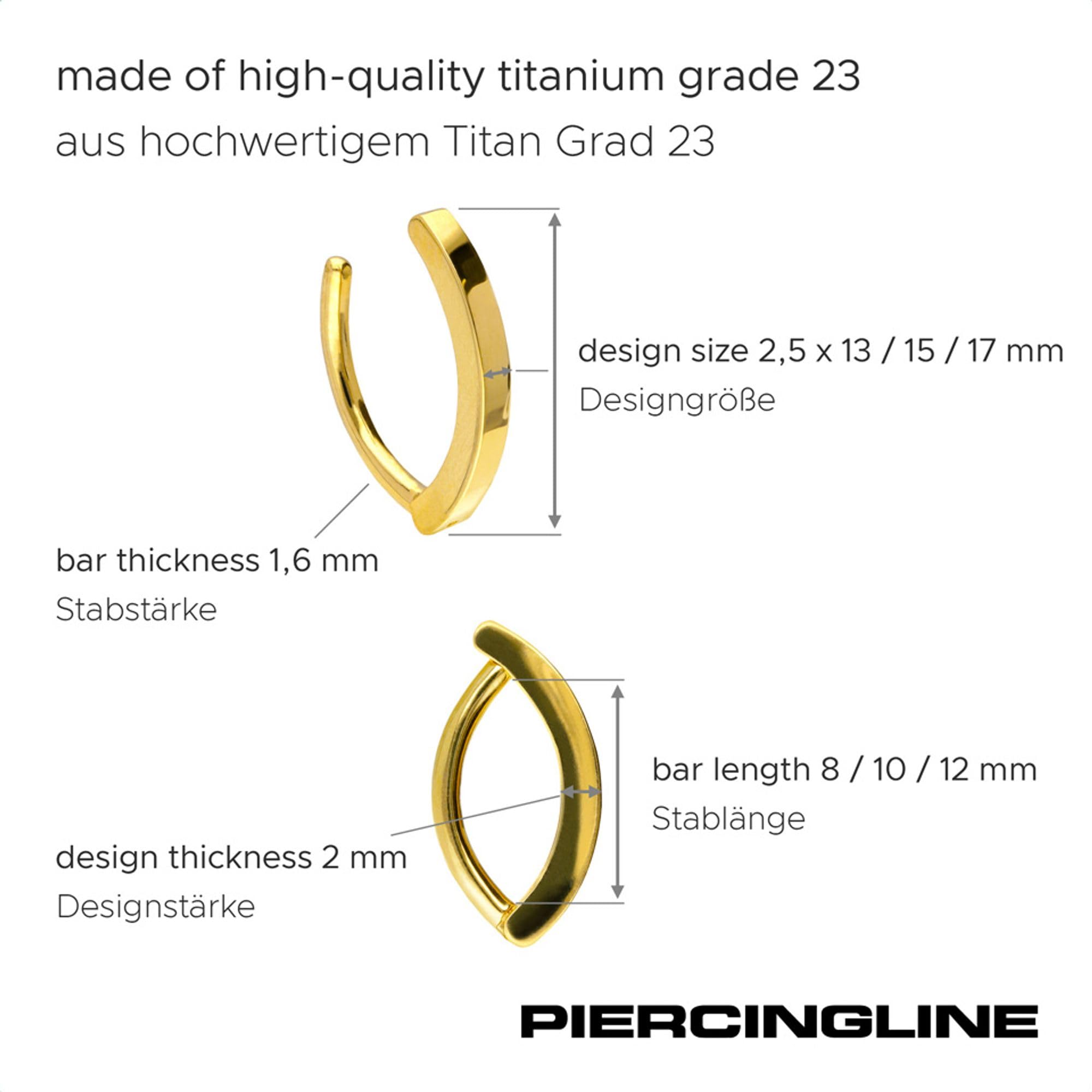 PIERCINGLINE Piercing para el ombligo de titanio, 4 colores elegantes