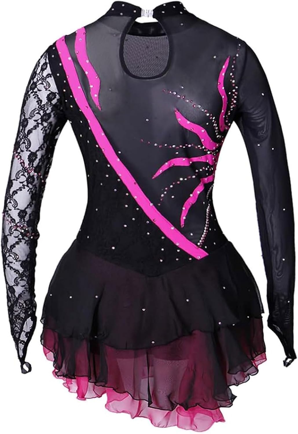 Figure Skating Skirt for Girls Long Sleeve Ice Skate Dance Dresses Ballet Rhythmic Competition Clothing