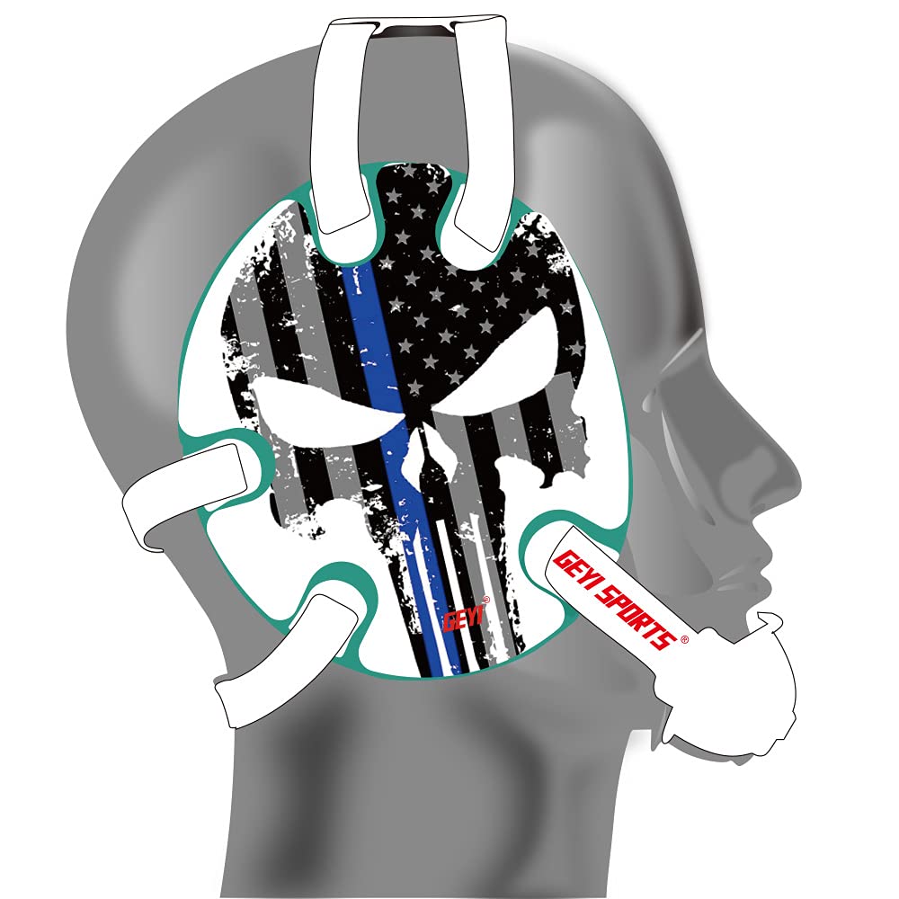 Wrestling earguard USA Flag Thin Blue Line Stickers (Teal)