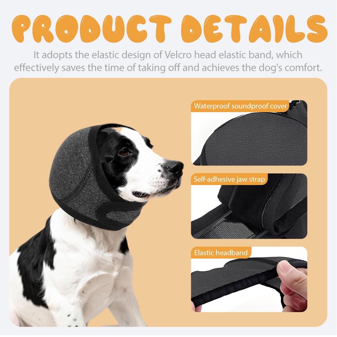 Paraorecchie Cocker Per Cani Impermeabili, Copriorecchie Cuffie Per Cani Antirumore, Protezione Regolabile Per Le Orecchie Per Animali Domestici, Protezione Dal Rumore Copri Orecchie Per Cane