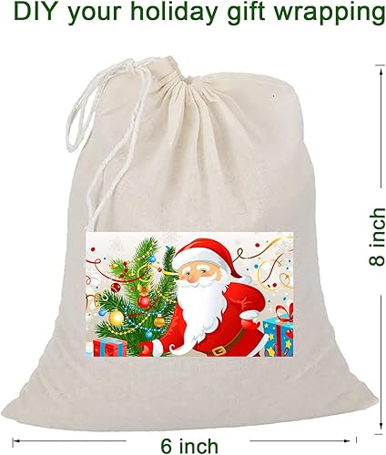 Miniatura 4 de 20 bolsas reutilizables de muselina de algodón con cordón, bolsas de algodón natural sin blanquear, para café, té, preparar nueces, leche (6 x 8