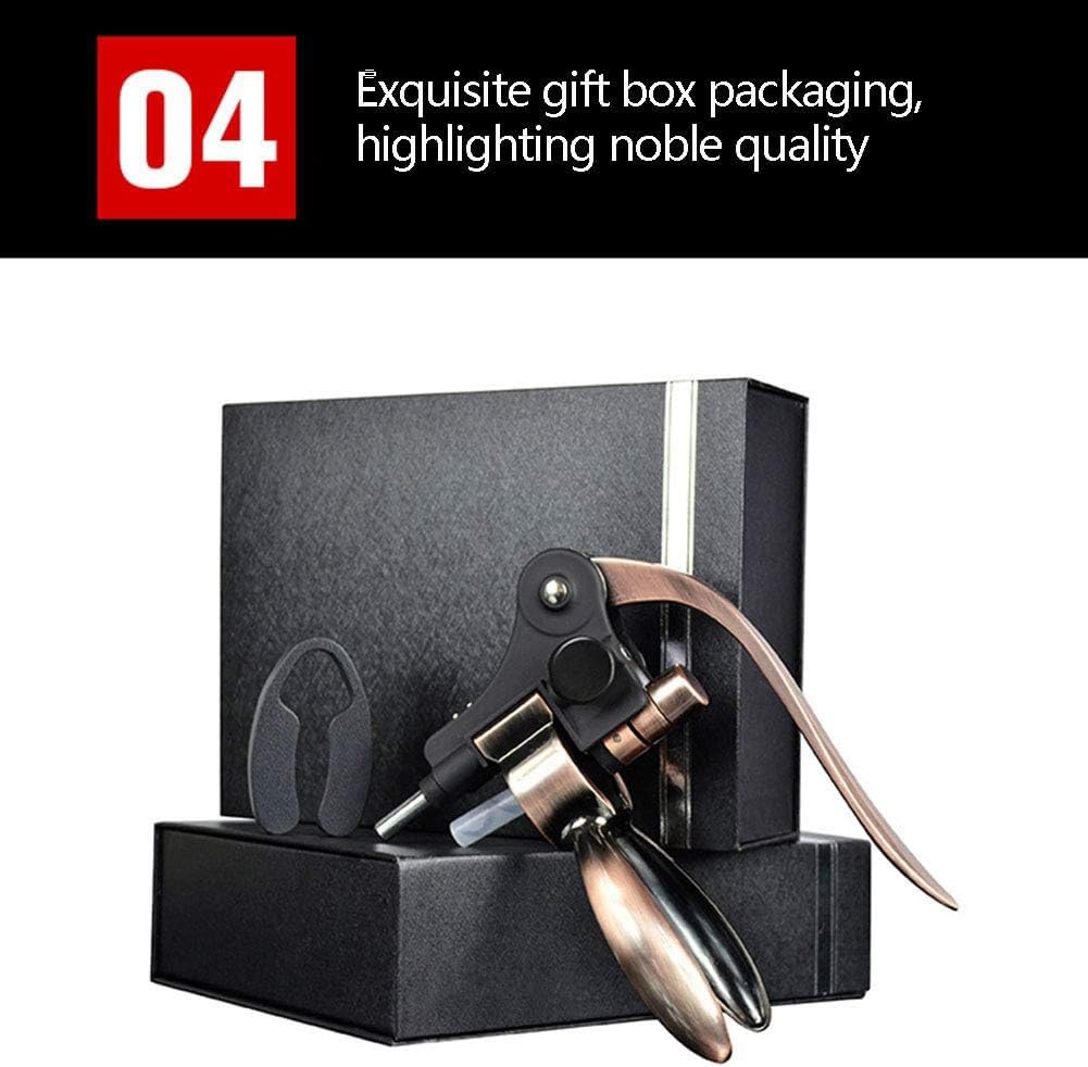 Weinöffner Korkenzieher Set Edelstahl Multifunktions Werkzeug Kit mit Folienschneider, Ausgießer, Stopper, Thermometer, in Geschenkbox - Perfekt für Weinliebhaber