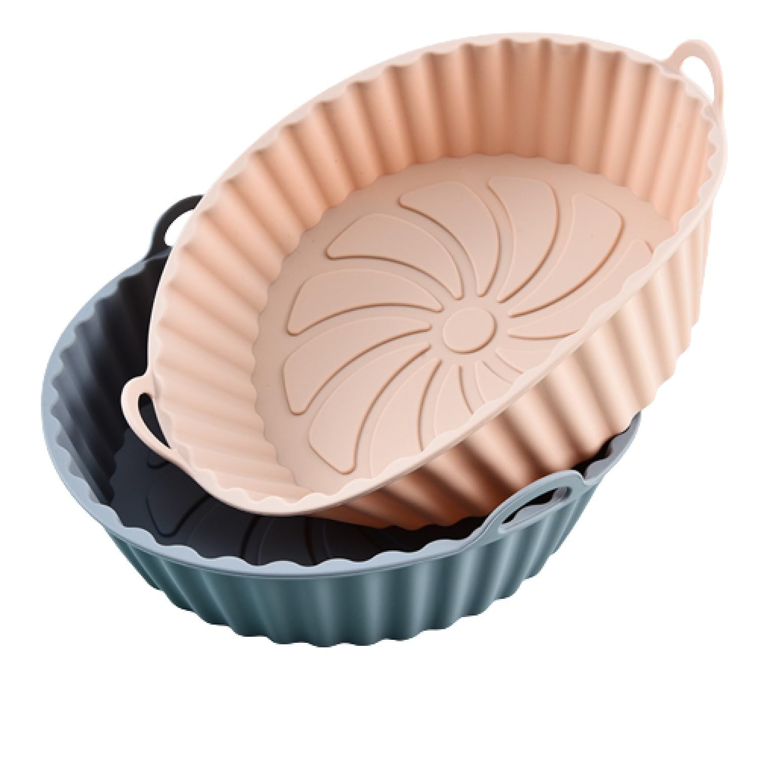 Air Fryer Silicone Pot, 8 Inch Reusable Silicone Basket, Food Safe for 3 to 5 Qt Oven Accessories, Heat Resistant, Replacement for Air Fryer Paper Liners, Pack of 2
