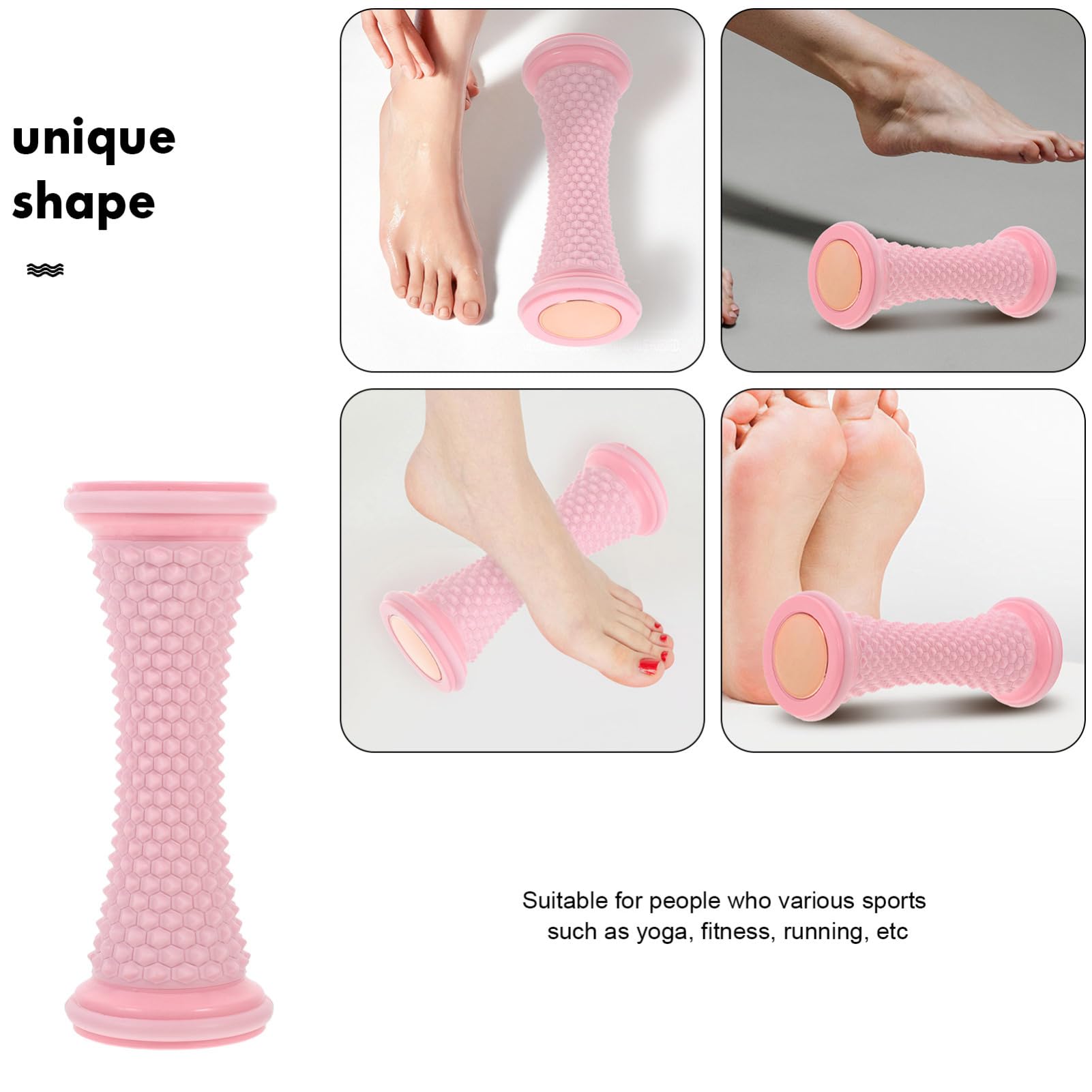 2 Stück Fußmassagegerät aus Tpr und Pvc für Fußsohlenmassage | Rosa, Tragbares Rollenmassagegerät, Manuell Nutzbar, als Fuß Yoga Rolle
